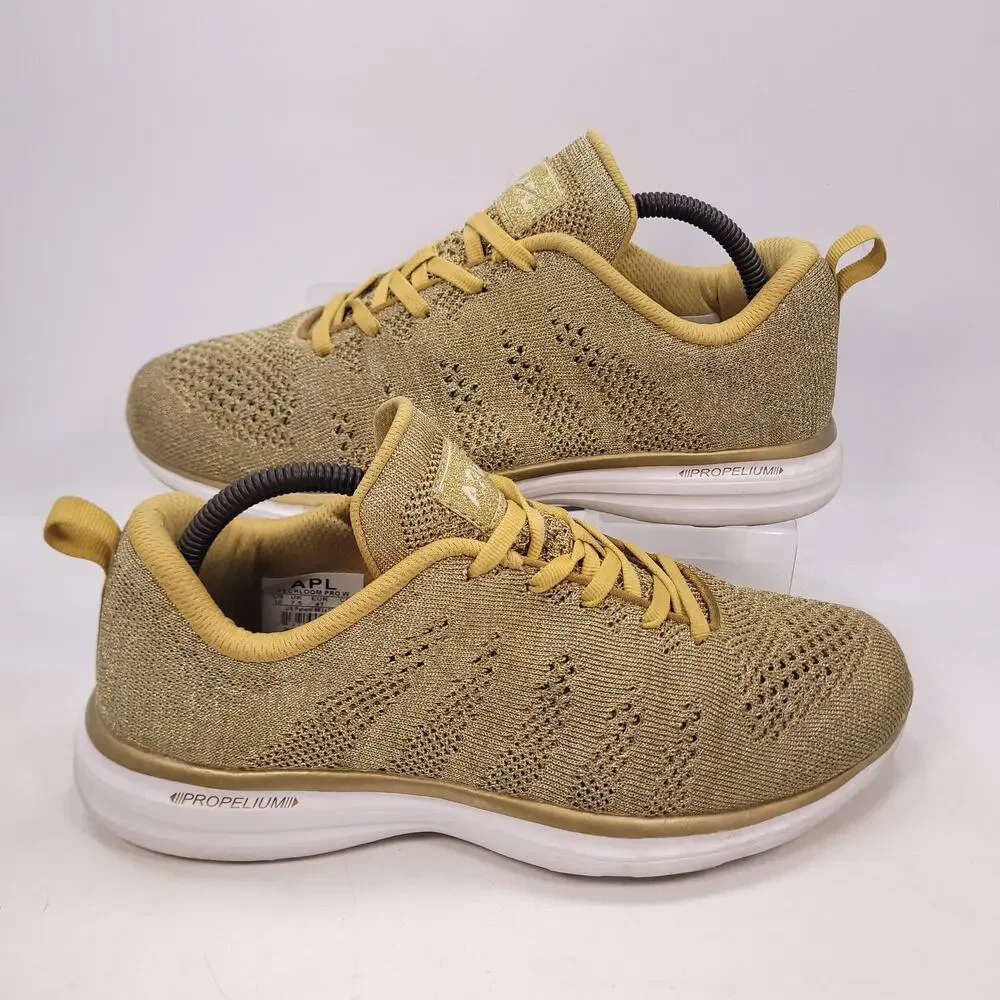 APL Techloom Pro Lace Up Athletic Running Shoe Womens Size 10 Yellow White